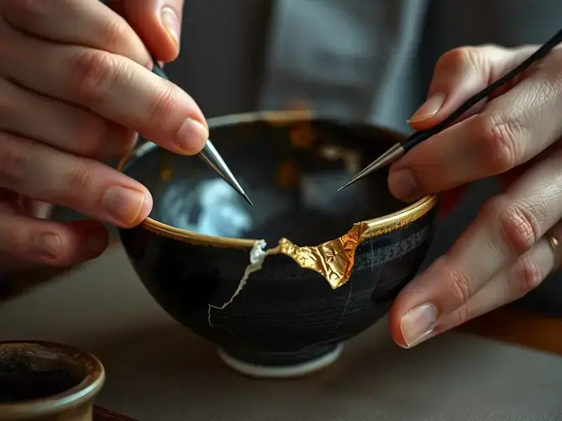 陶器修復の様子