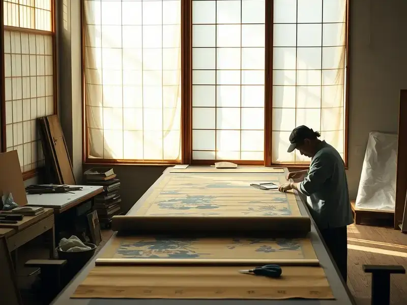 絵画修復の様子