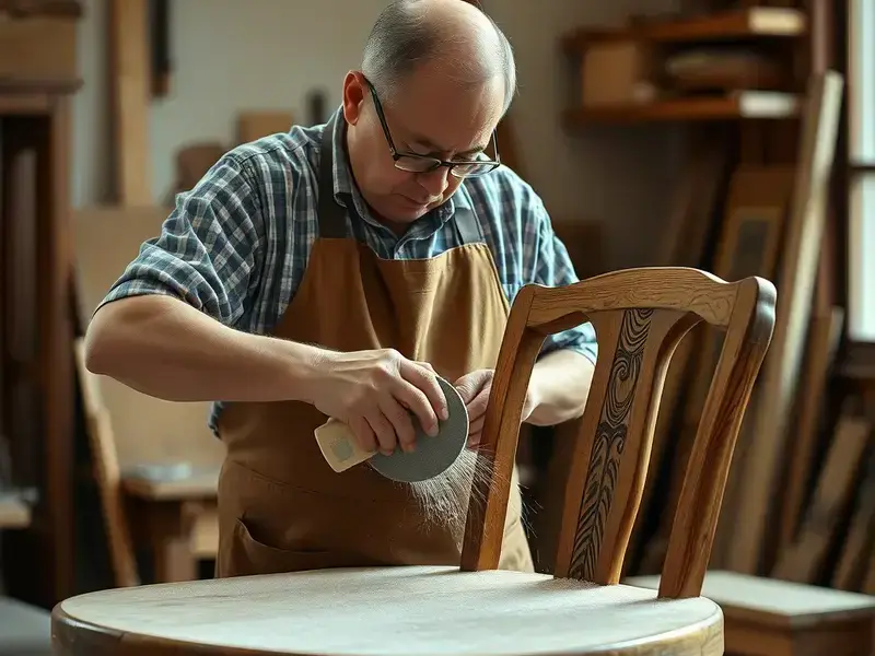 家具修復の様子