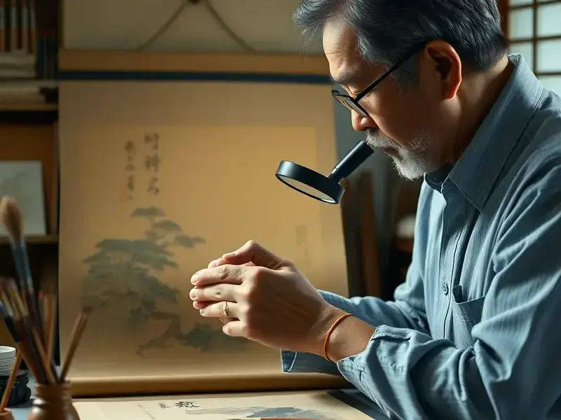絵画修復の様子